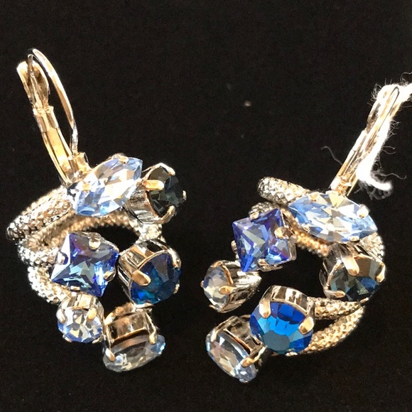 Italian Artisan Swarovski Crystal Earrings - Picture 2 of 4